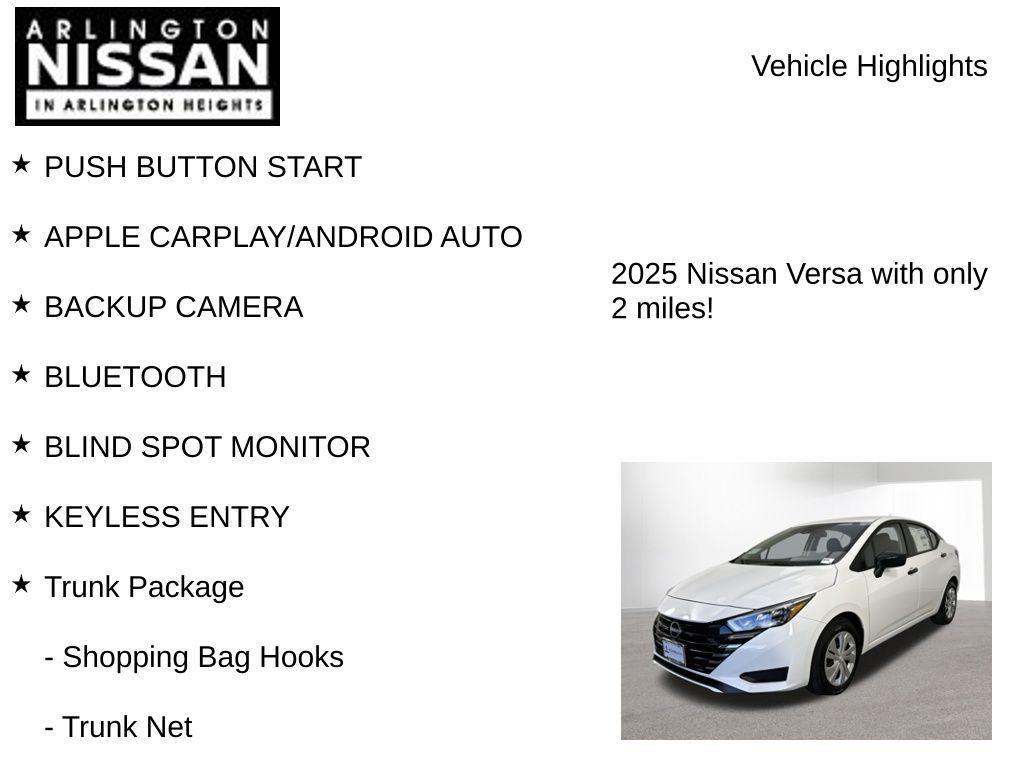 new 2025 Nissan Versa car, priced at $15,297