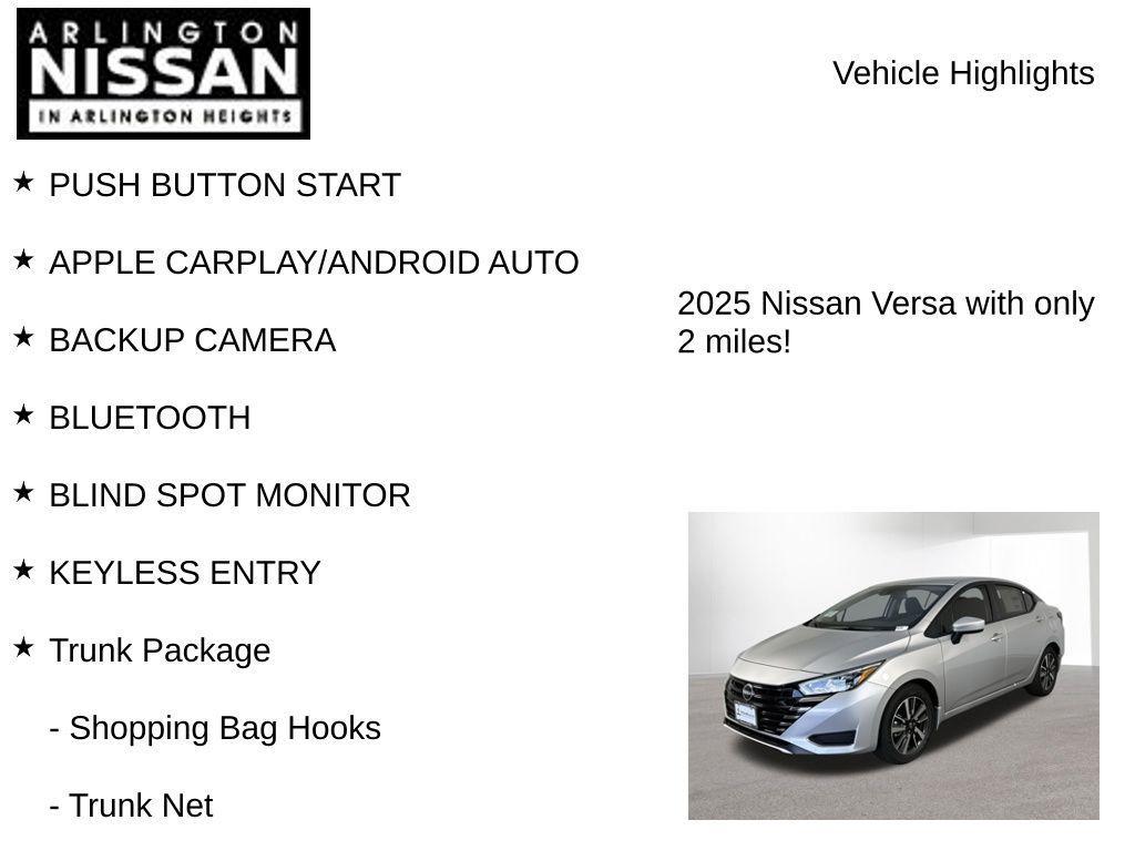 new 2025 Nissan Versa car, priced at $17,924