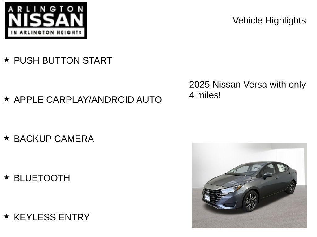 new 2025 Nissan Versa car, priced at $21,730