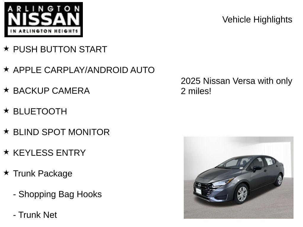 new 2025 Nissan Versa car, priced at $16,458