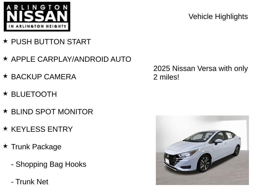 new 2025 Nissan Versa car, priced at $18,400