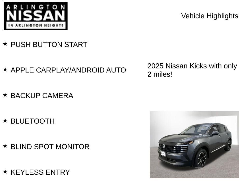new 2025 Nissan Kicks car, priced at $21,184