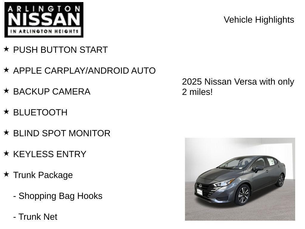 new 2025 Nissan Versa car, priced at $17,002