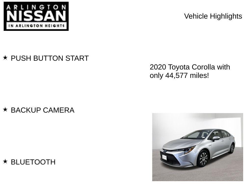 used 2020 Toyota Corolla Hybrid car, priced at $19,500