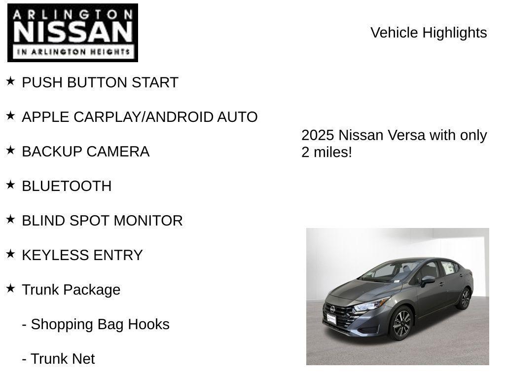 new 2025 Nissan Versa car, priced at $18,002