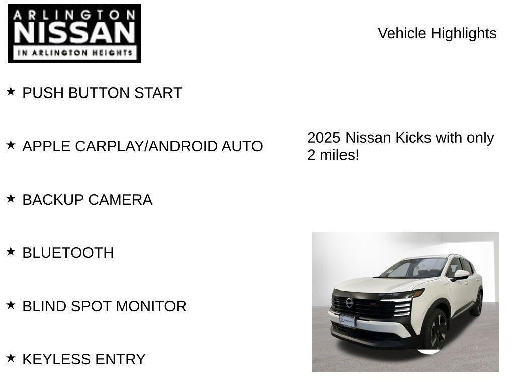new 2025 Nissan Kicks car, priced at $23,819