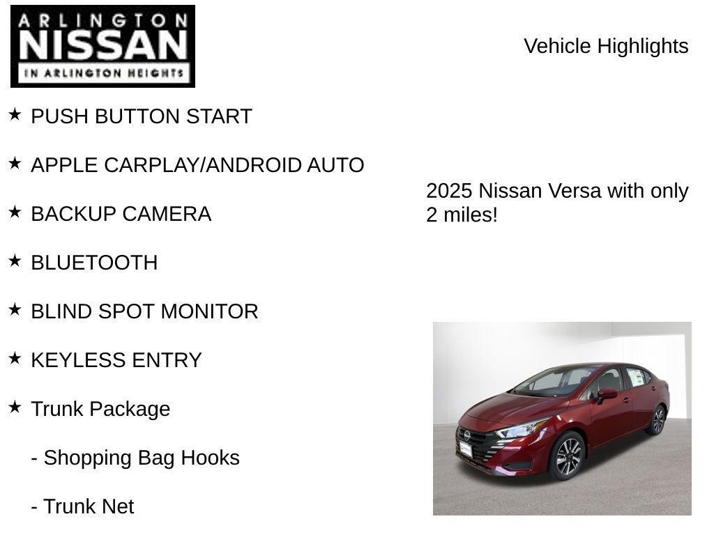 new 2025 Nissan Versa car, priced at $18,400