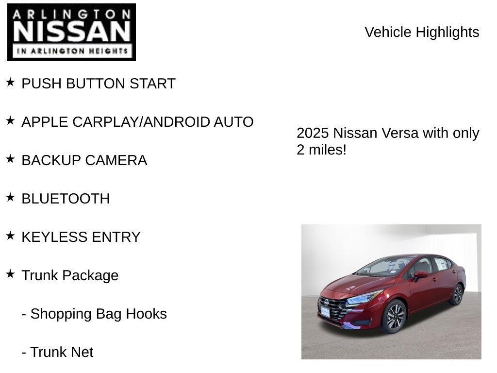new 2025 Nissan Versa car, priced at $18,435