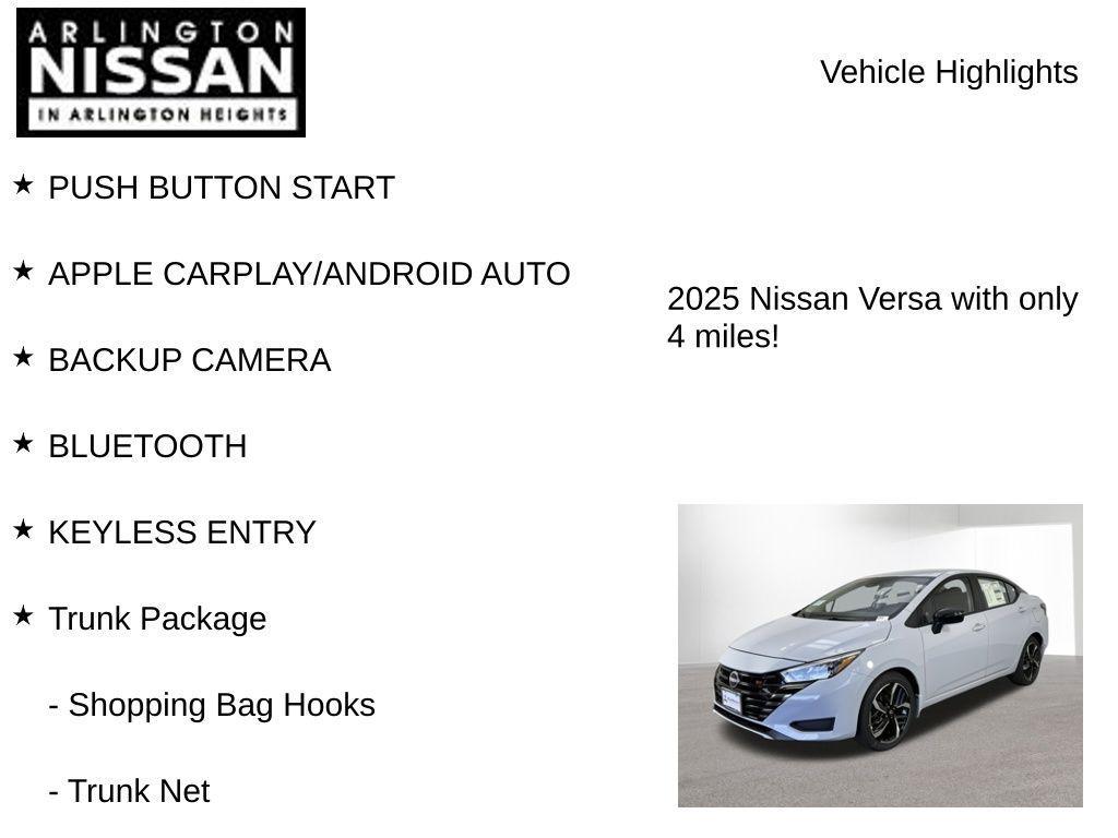 new 2025 Nissan Versa car, priced at $18,197