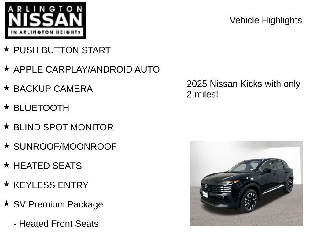 new 2025 Nissan Kicks car, priced at $22,755