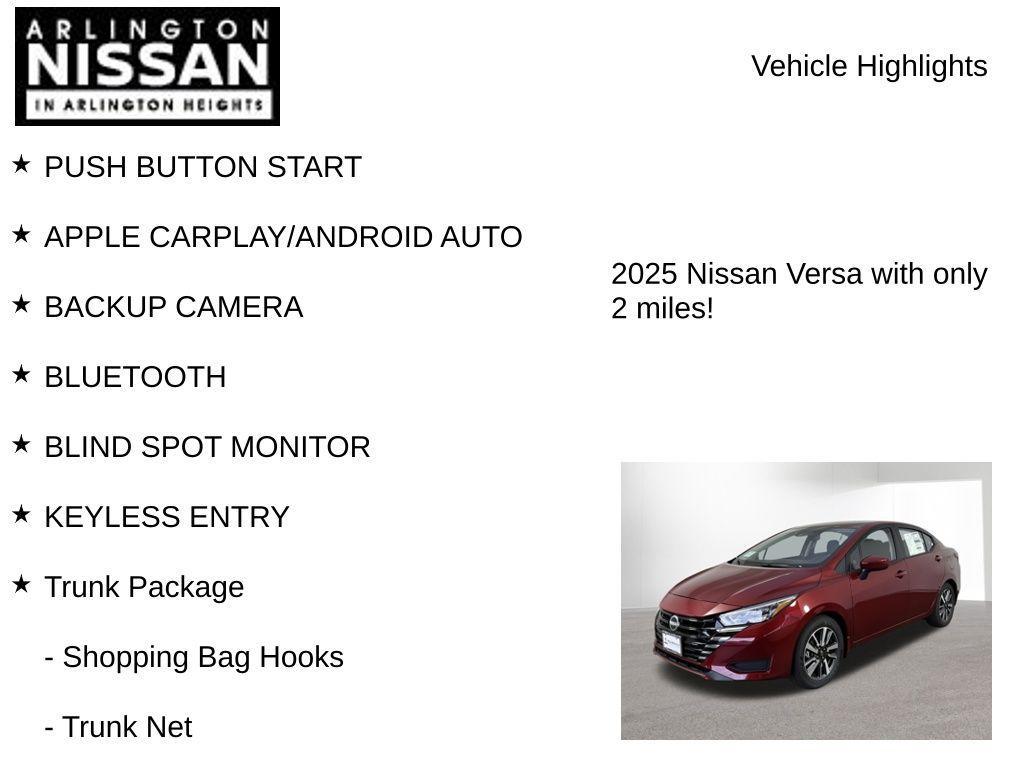 new 2025 Nissan Versa car, priced at $18,380