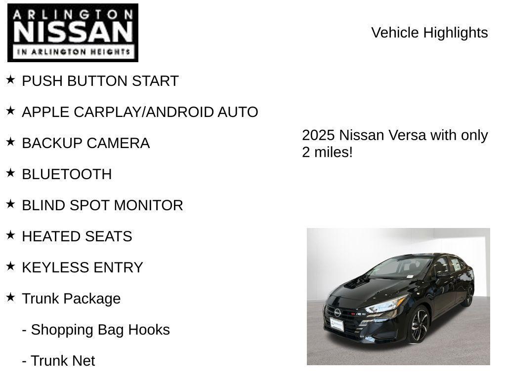new 2025 Nissan Versa car, priced at $18,682