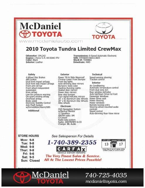 used 2010 Toyota Tundra car, priced at $16,900