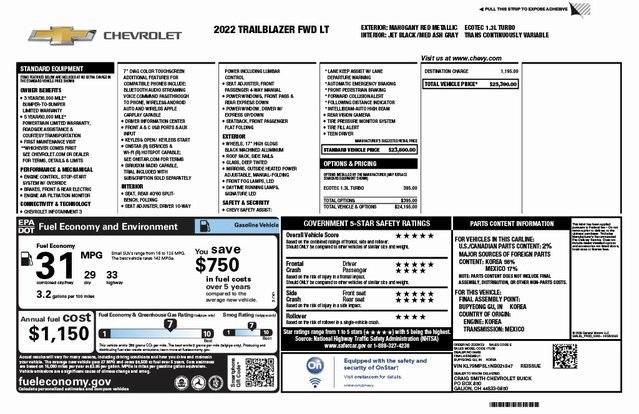 used 2022 Chevrolet TrailBlazer car, priced at $20,900