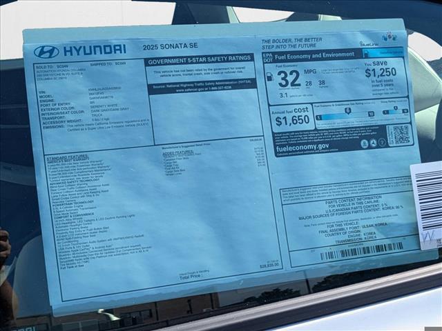 new 2025 Hyundai Sonata car, priced at $26,256