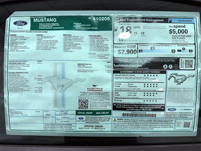 new 2025 Ford Mustang car, priced at $61,655