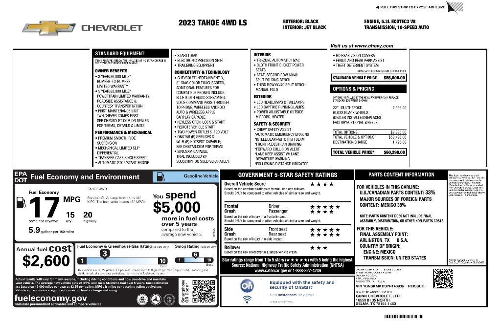 used 2023 Chevrolet Tahoe car, priced at $47,817