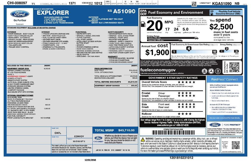 used 2019 Ford Explorer car, priced at $19,324