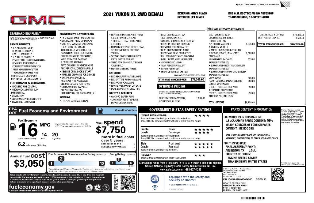 used 2021 GMC Yukon XL car, priced at $49,509