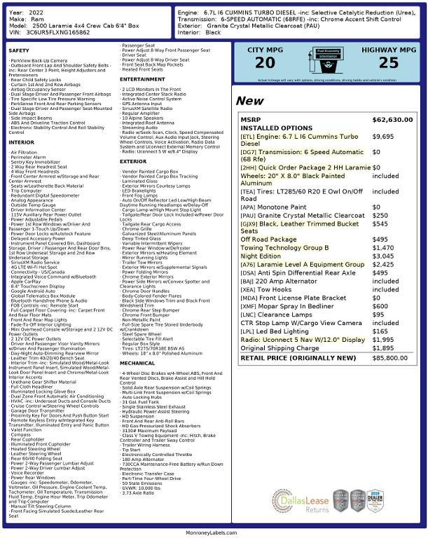 used 2022 Ram 2500 car, priced at $43,375