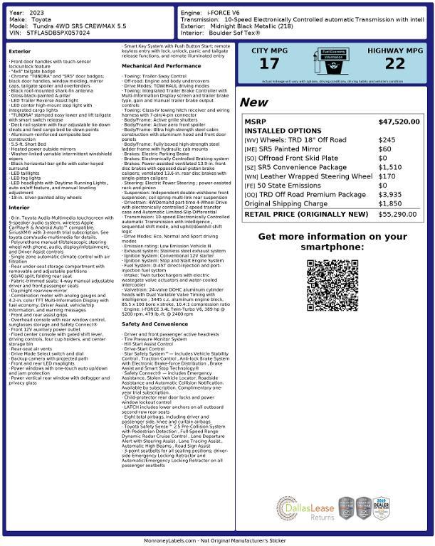 used 2023 Toyota Tundra car, priced at $42,774