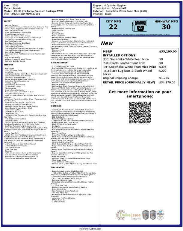 used 2022 Mazda CX-30 car, priced at $24,276