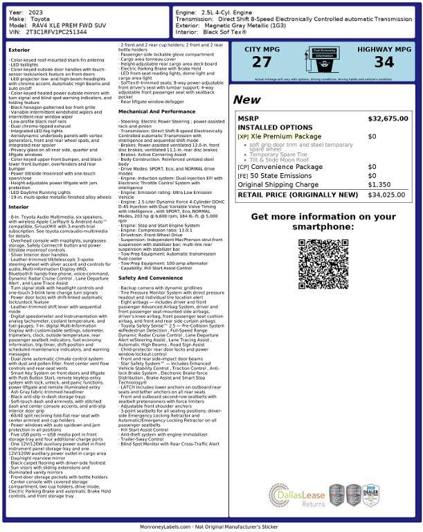 used 2023 Toyota RAV4 car, priced at $33,235