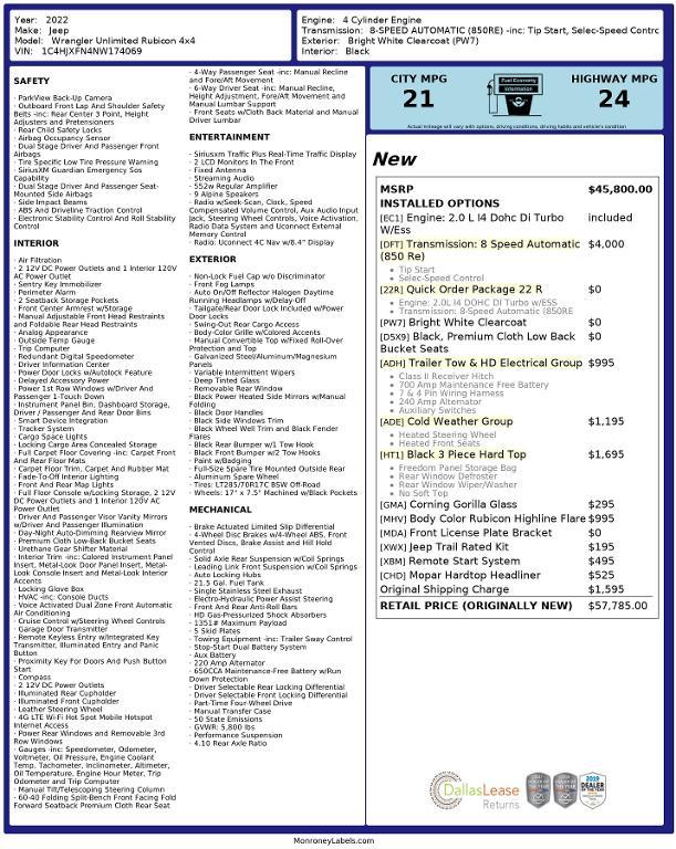 used 2022 Jeep Wrangler Unlimited car, priced at $37,271