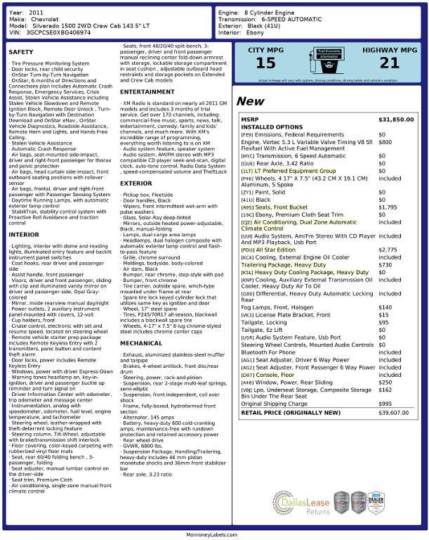 used 2011 Chevrolet Silverado 1500 car, priced at $12,260