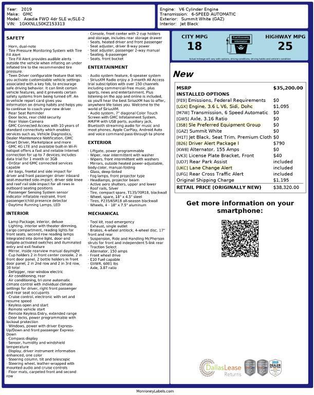 used 2019 GMC Acadia car, priced at $22,634