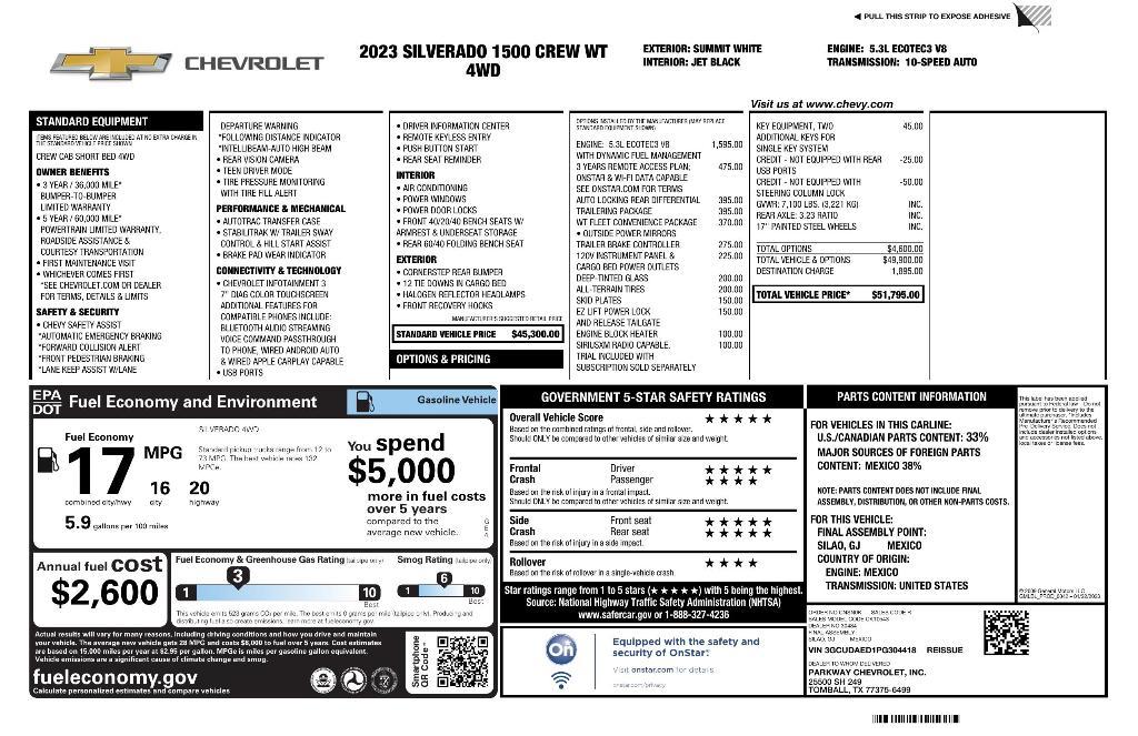 used 2023 Chevrolet Silverado 1500 car, priced at $39,235