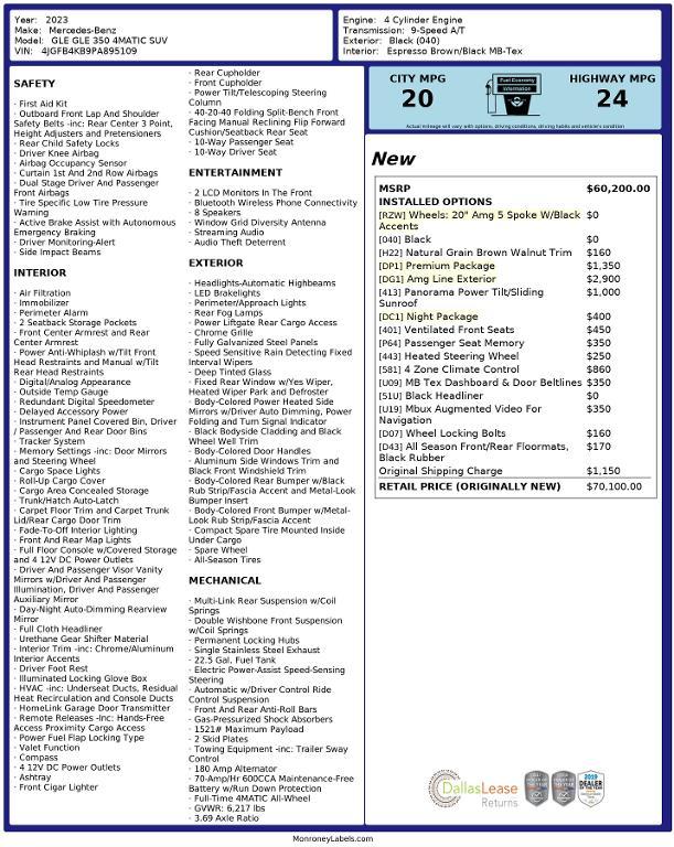 used 2023 Mercedes-Benz GLE 350 car, priced at $51,535
