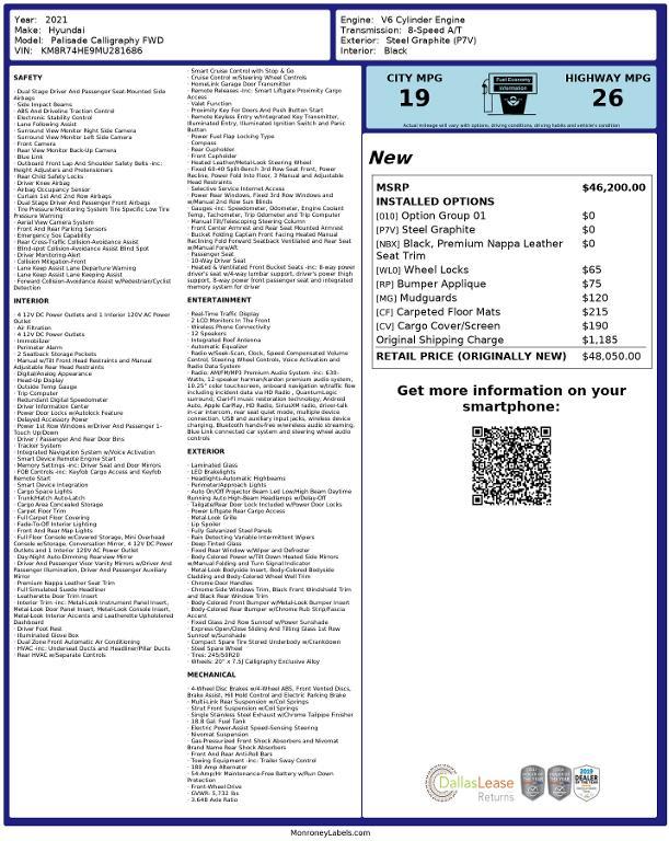 used 2021 Hyundai Palisade car, priced at $21,339