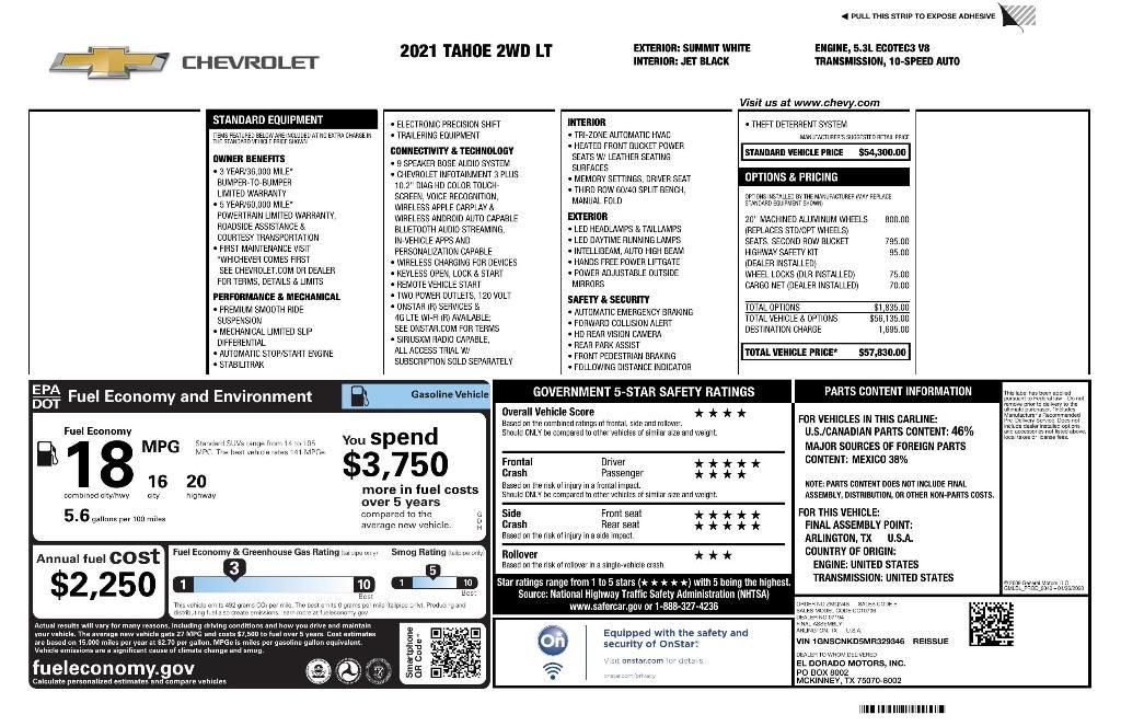 used 2021 Chevrolet Tahoe car, priced at $50,227