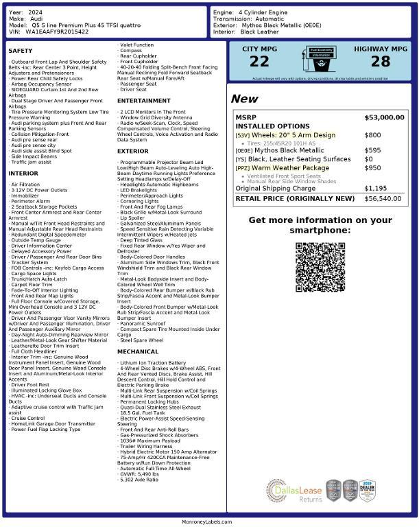 used 2024 Audi Q5 car, priced at $46,775