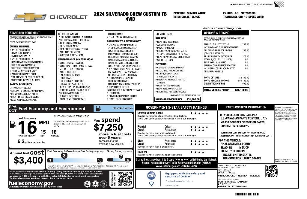 used 2024 Chevrolet Silverado 1500 car, priced at $45,725