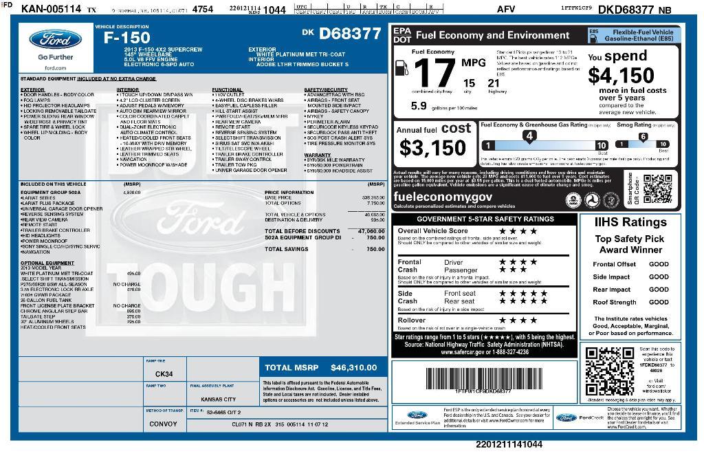 used 2013 Ford F-150 car, priced at $10,855