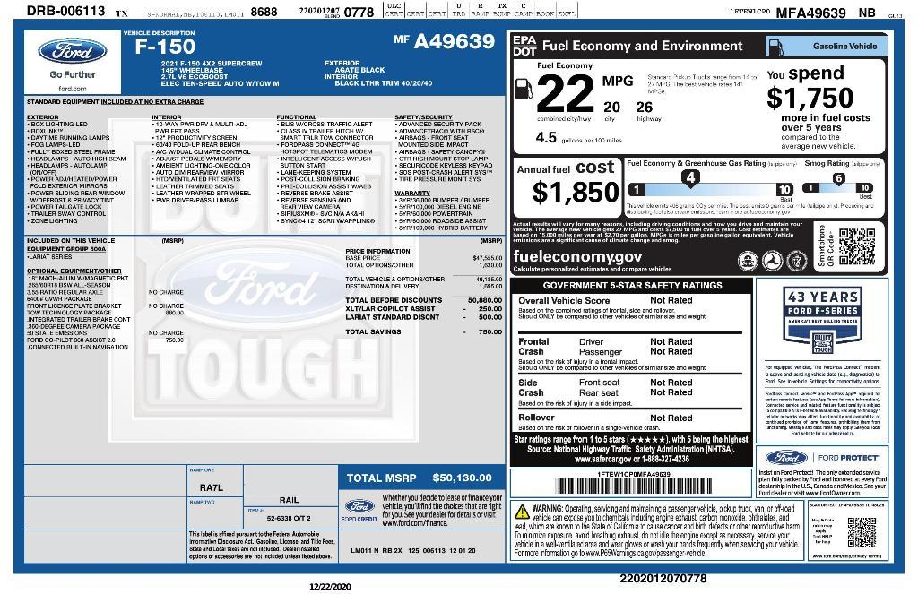 used 2021 Ford F-150 car, priced at $30,917