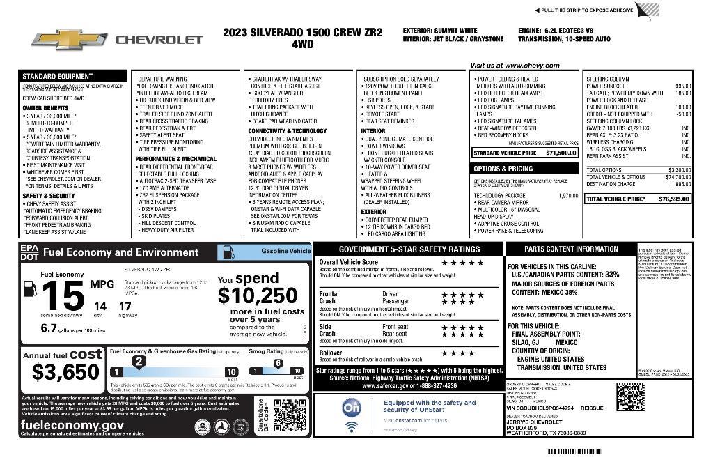 used 2023 Chevrolet Silverado 1500 car, priced at $50,862