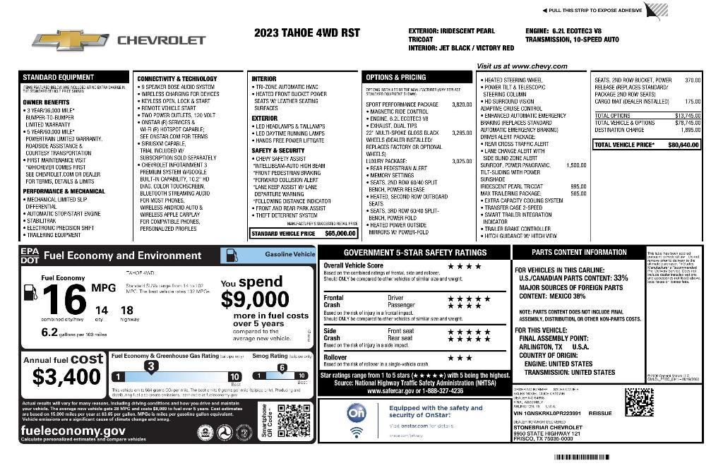 used 2023 Chevrolet Tahoe car, priced at $53,321