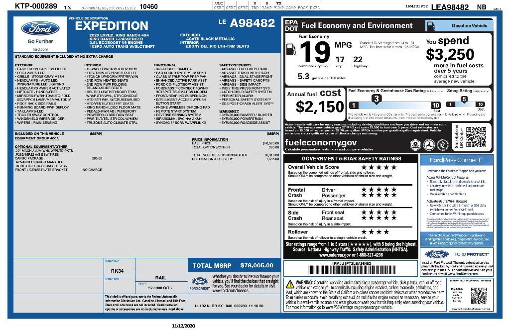used 2020 Ford Expedition car, priced at $30,892