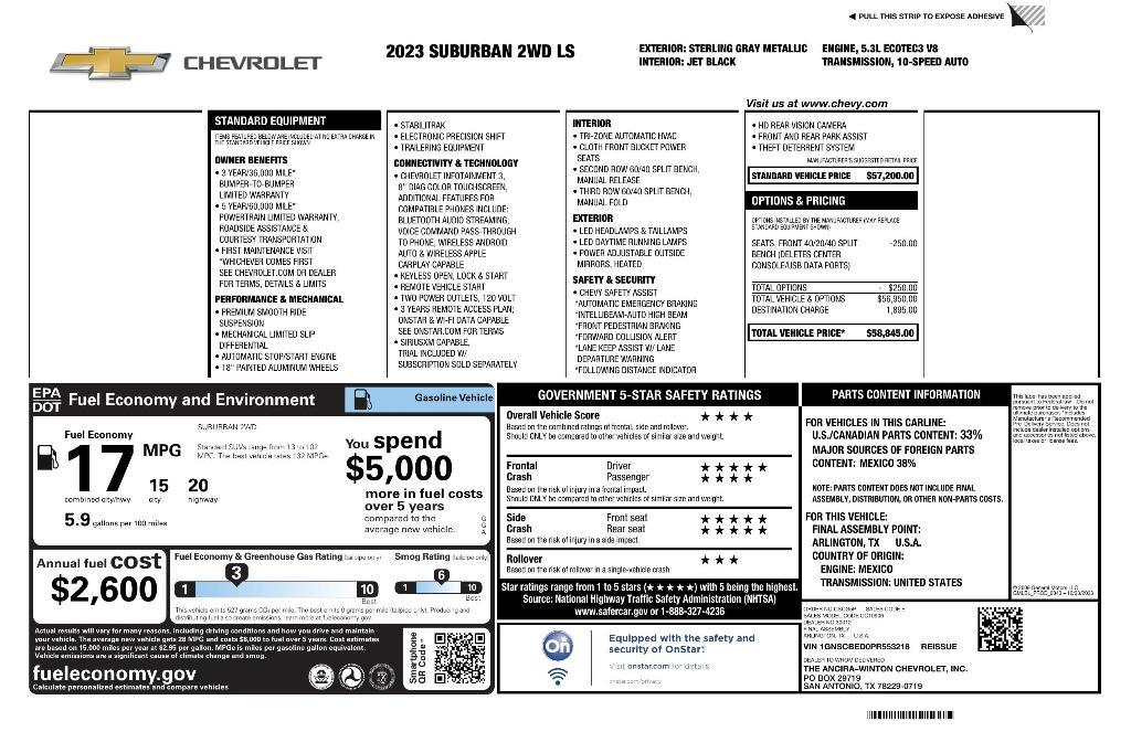 used 2023 Chevrolet Suburban car, priced at $43,933
