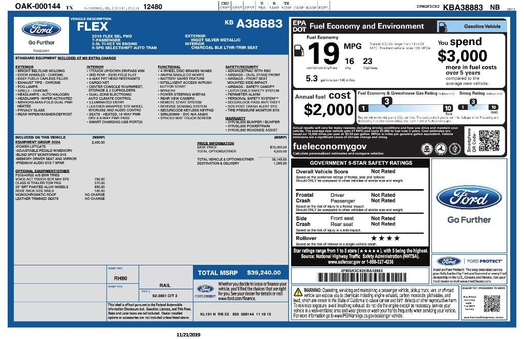 used 2019 Ford Flex car, priced at $21,634