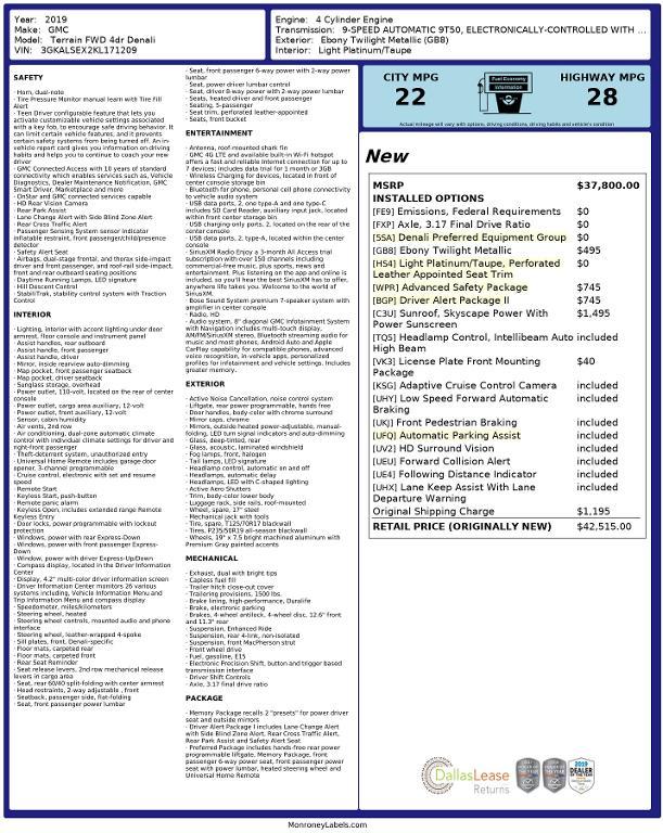 used 2019 GMC Terrain car, priced at $21,869