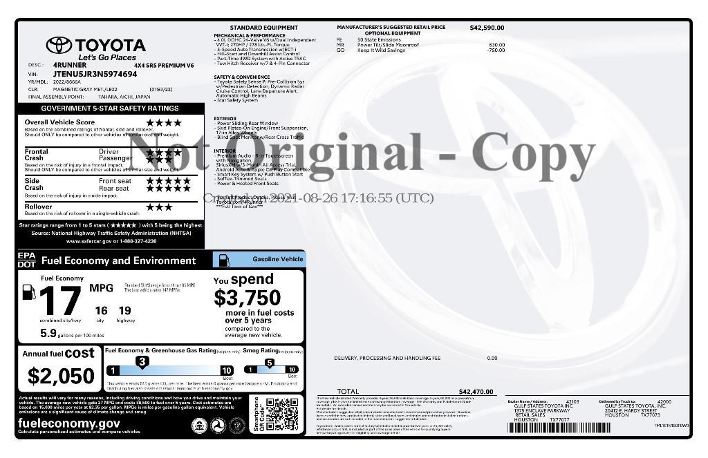 used 2022 Toyota 4Runner car, priced at $37,964