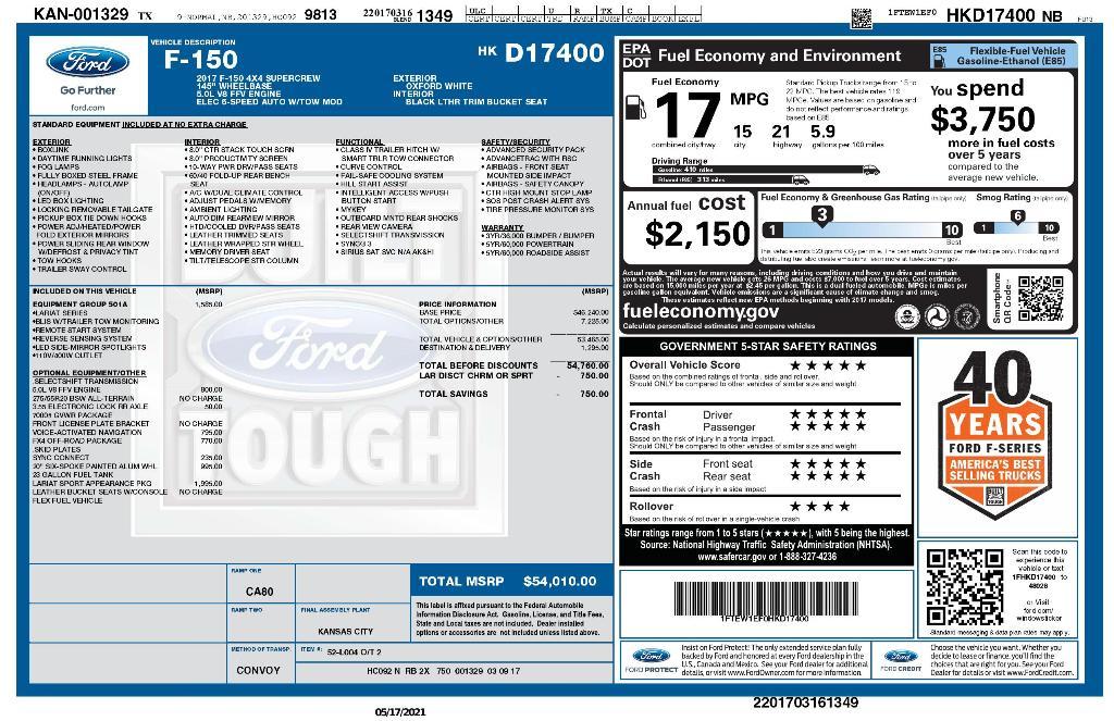 used 2017 Ford F-150 car, priced at $26,695