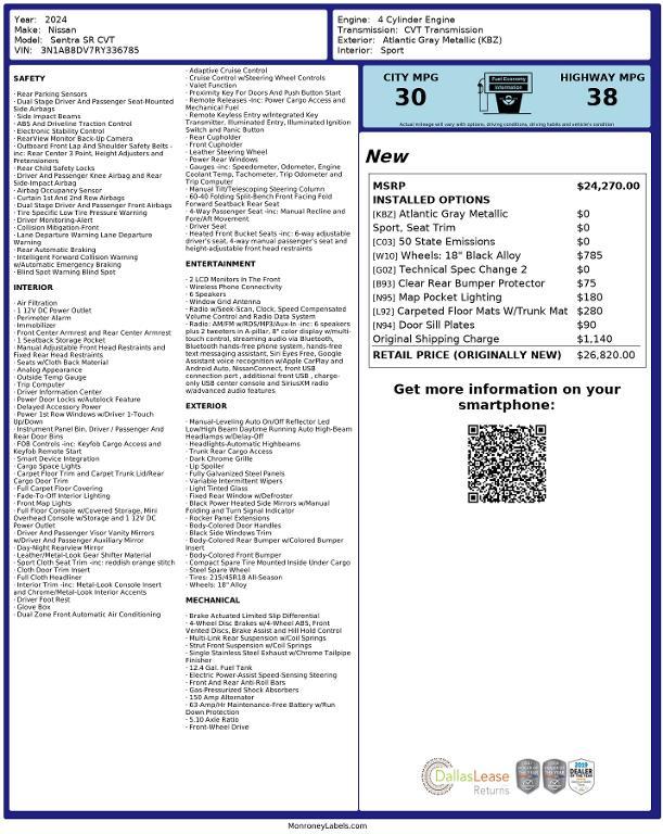 used 2024 Nissan Sentra car, priced at $20,677