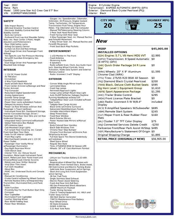 used 2022 Ram 1500 car, priced at $31,987