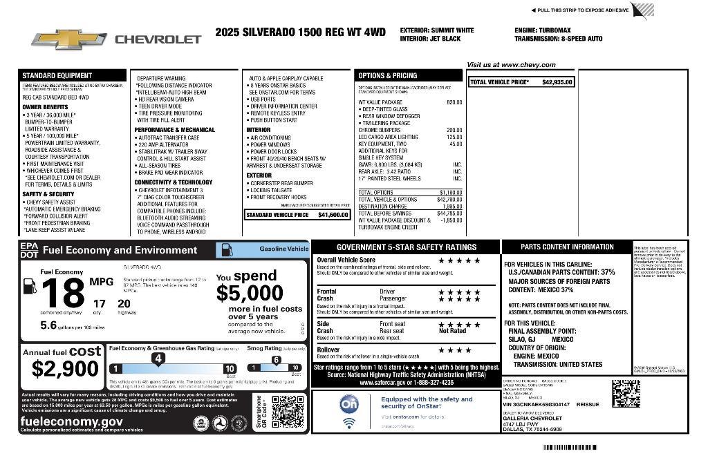 used 2025 Chevrolet Silverado 1500 car, priced at $41,435