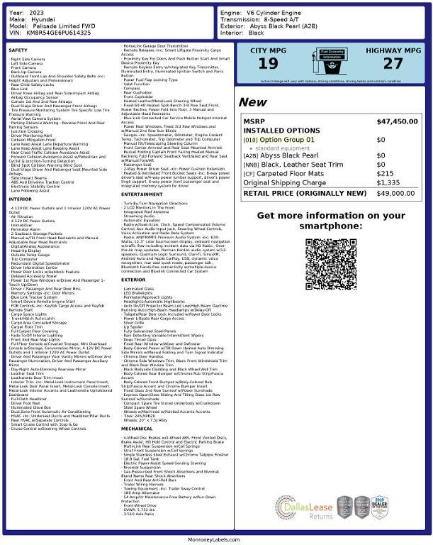 used 2023 Hyundai Palisade car, priced at $38,018